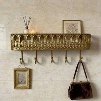 FORGEVIO Gold Multiple Hooks Vintage Metal Wall Rack | Size: 0.6m2