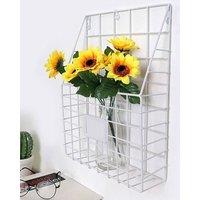 FORGEVIO Wall Mounted Wire Magazine Rack in White | Size: 500mm