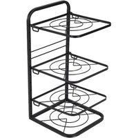FORGEVIO 26x26.5x52.5cm 4tier Tiered Metal Kitchen Cook Pan Pot Holder in Black | Size: 0.6m2