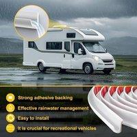 FLAVORA 5M Self-adhesive Drip Stop Door Gutter Rain Deflector in White | Size: 10000mm x 520mm