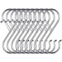 FLAVORA Silver 10Pcs Spring Clasp Balcony Clothes Hanger Windproof