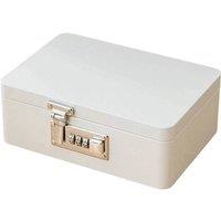 FLAVORA White Iron Combination Lock Storage Box Flip Top Solid