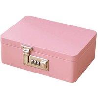 FLAVORA Pink Iron Combination Lock Storage Box Flip Top Solid