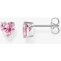 THOMAS SABO Women's Sterling Silver Pink Heart Zirconia Stud Earrings H2306-051-9