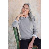 WoolOvers Women's Cashmere & Merino Crew Neck Jumper Womens in Light Grey | Size: XS