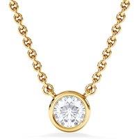 The Diamond Store Women's Horizon Round Cut Lab Diamond Necklace 0.25ct in 18k Gold Vermeil in Metallic Gold