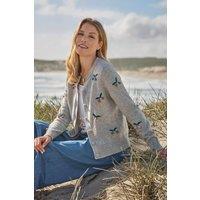 WoolOvers Women's Cherry Cardigan in Grey | Size: XL