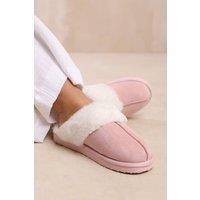 Where's That From Women's Comfort Trim Mule Slipper in Pink | Size: 3