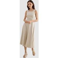 Hobbs London Women's Trinity Dress in Light Beige | Size: 18