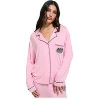 Juicy Couture Women's Crest Jersey Shirt & Pyjama Set in Pink | Size: Small