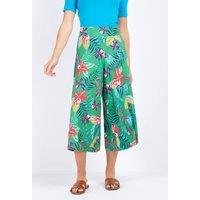 Kettlewell Women's Tropical Printed Culottes in Green | Size: 16