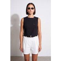 Dilvin Women's Crepe Woven Waistcoat in Black | Size: Large