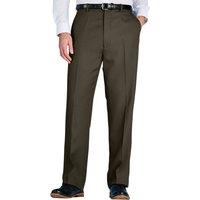 Chums Men's Smart Casual Formal Trousers With Hidden Elasticated Waist in Dark Olive | Size: 48S