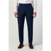 Limehaus Men's Flat Fronted Slim Fit Suit Trousers in Navy | Size: 38R