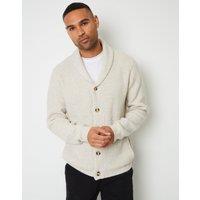 threadbare Men's Shawl Cardigan in Beige | Size: Large