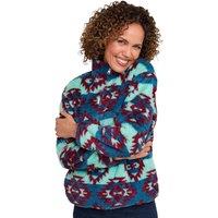 Amber Women's Cosy Borg Fleece Top 1/2 Zip Sweatshirt with Pockets & Jersey Binding in Teal | Size: 10