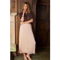 Sea Glass Women's Crinkle Satin Maxi Skirt in Light Sand | Size: 14