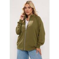 Yours Women's Funnel Neck Sweatshirt in Olive | Size: 18-20