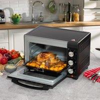 Daewoo 23L Electric Mini Oven 1300W Adjustable Temperature Control Space Saving 90C - 230C Timer 60min for Baking Grill Toast in Black