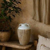 Wyld Haus Stonewild Large White & Sand Amphora Ceramic Vase