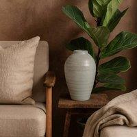 Wyld Haus Terravine White Medium Olpe Ceramic Vase Textured Glazed Finish