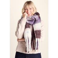 TOG24 'Freda' Heavyweight Brushed Checked Blanket Scarf in Purple