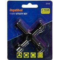 SupaTool 4 Way Utility Key in Black