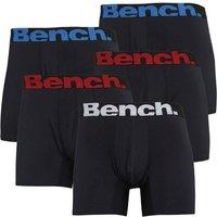 Bench Men's Mens Cromal 5 Pack Microfibre Boxer Shorts Trunks in Black | Size: Large