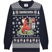 Lambretta Men's AW25 Scooter Christmas Jumper in Navy | Size: XL