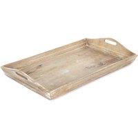Elm Home And Garden Solid Mango Wood Decorative Serving Tray with Handles in Brown