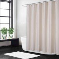 London Boutique 7872 Waterproof Polyester Shower Curtain Bath Curtain in Beige