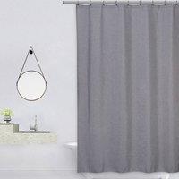 London Boutique 7284 Waterproof Polyester Shower Curtain Bath Curtain in Dark Grey