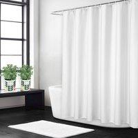 London Boutique 72"72" Waterproof Polyester Shower Curtain Bath Curtain in White