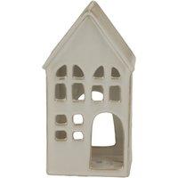 Lemon Pavilion Furniture and Decor House Tea Light Holder Decoration - Ceramic - L6 x W9 x H16 cm - White