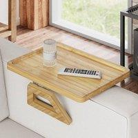 FORGEVIO Natural Wood Bamboo Sofa Arm Tray Drinks Snack Cup Holder | Size: 0.6m2