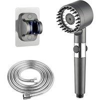 FLAVORA 3 Mode Shower Head For Bathroom 4-in-1 High Pressure in Grey