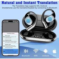 FLAVORA 144+ Language AI Translator Earbuds Real Time Translate Earphones in Black
