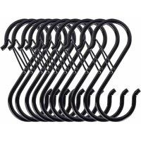 FLAVORA Black 10Pcs Spring Clasp Balcony Clothes Hanger Windproof