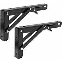 FLAVORA 2X Campervan Folding Bracket Table Extension Shelf in Black | Size: 1000mm x 400mm