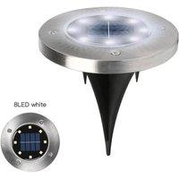 FLAVORA 8x White Solar Power LED Lights Ground Floor in Silver