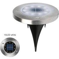 FLAVORA 10x White Solar Power LED Lights Ground Floor in Silver