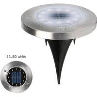 FLAVORA 12x White Solar Power LED Lights Ground Floor in Silver
