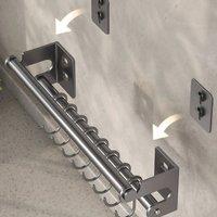 FLAVORA 50cm Kitchen Utensil Hanging Rail Rack Organiser Wall in Grey