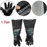 FLAVORA 12x24 Sandblaster Gloves Heavy Duty Sand Blasting Protection in Black | Size: 3