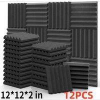 PAWNORA 12PCS Acoustic Foam Panel Wall Tiles 30*30*5cm in Black