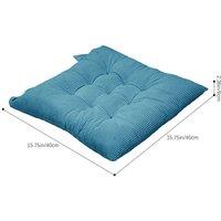 PAWNORA 4x Light Blue Thick Square Chair Cushions Tie On Garden Dining | Size: 120 cm x 90 cm
