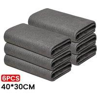 FLAVORA 6pCS Microfibre Cleaning Cloths Kitchen Valeting Dusters 40cm in Grey