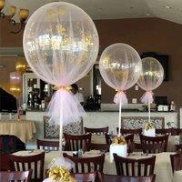 FLAVORA 10x Table Balloon Stand Kit Reusable Balloon Holder in Clear | Size: 100 cm x 15 cm