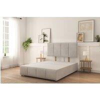Sloomy Lisbon Naples Divan Bed Base No Drawers With 26 Strutted Headboard & 12 Matching Footboard in Silver | Size: Small Double