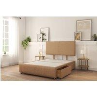 Sloomy Vienna Naples Divan Bed Base 4 Drawers With 26 Strutted Headboard & 12 Matching Footboard in Light Brown | Size: Small Double
